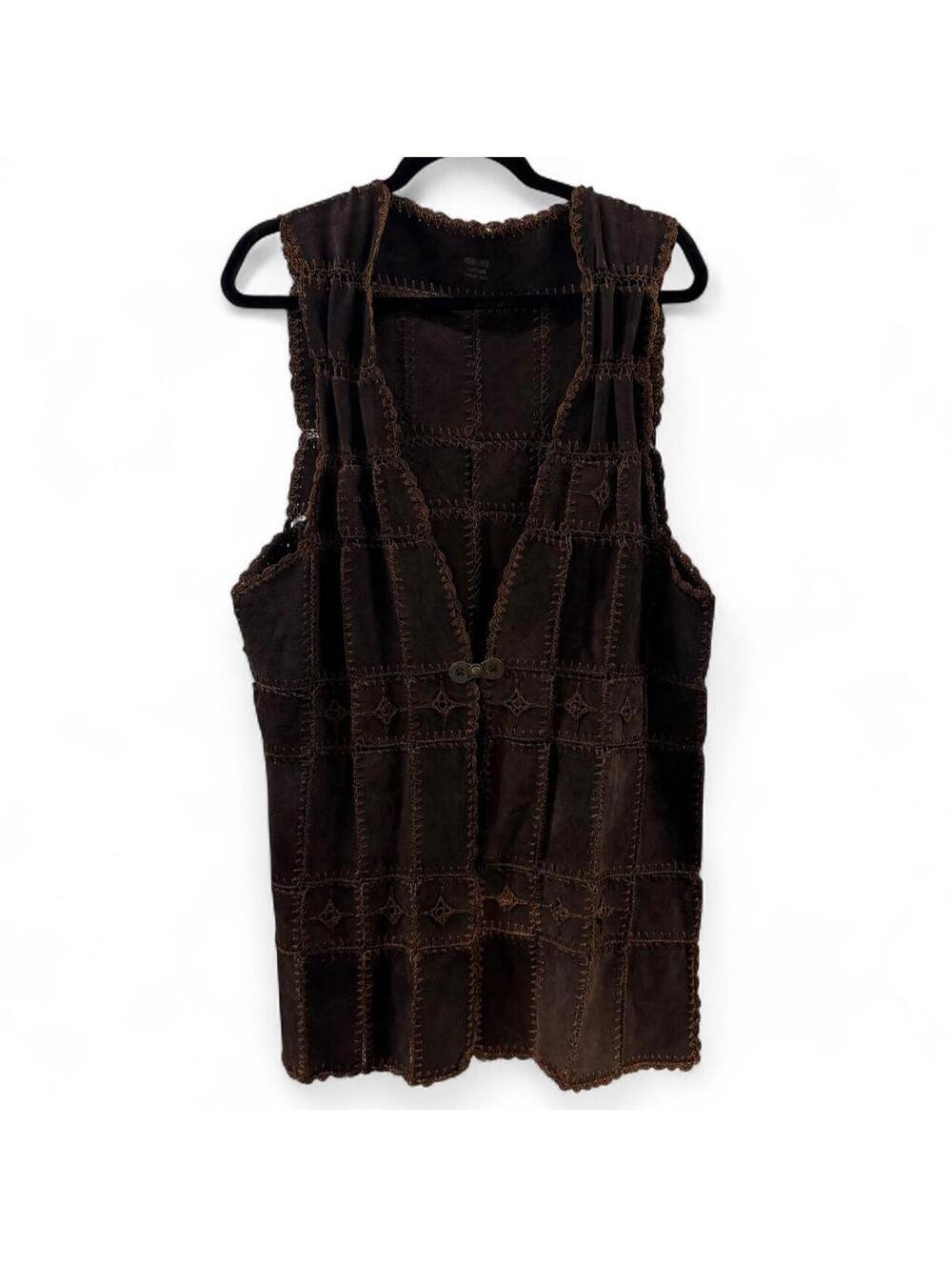Women's Brown Leather Gilet